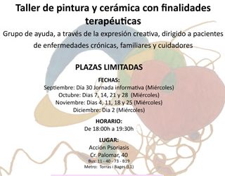 Taller de pintura y cerámica con fines terapéuticos