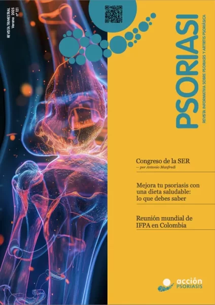 Portada de la revista Psoriasi 121 con la vista de una articulación