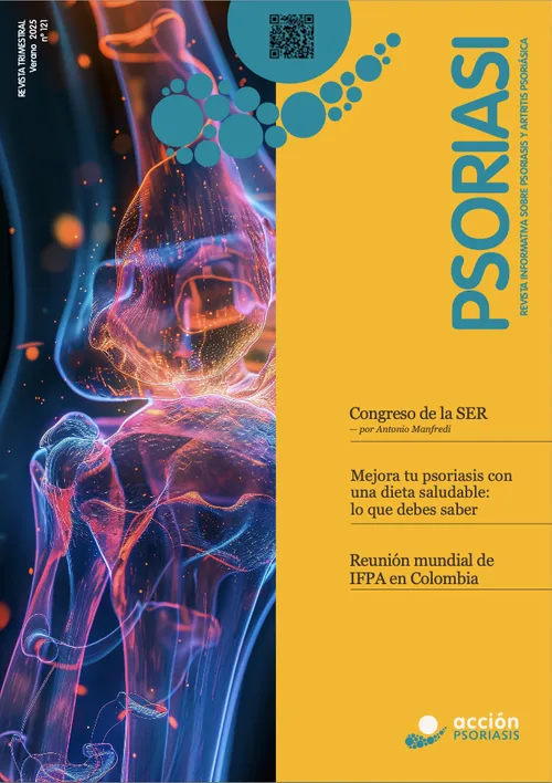 Portada de la revista Psoriasi 121 con la vista de una articulación