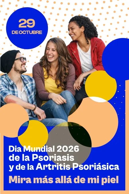 Cartel con el lema "Mira más allá de mi piel"
